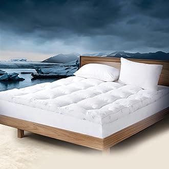 Luxury 4-inch (10 cm) hotel mattress topper fluffy and ultra-soft with full fitted skirt to ensure stability, 1250 Gm/m2 (6.5 kg), 5 size available (Super King 200X200)