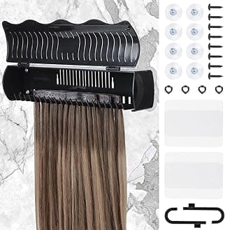 IDN BEAUTY Hair Extension Holder Stand for Styling, 4 Installation Modes With Tool, Hair Extension Holder Designed to Securely Hold Your Extensions for Washing, Styling, Packing and Storing (Black)