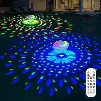 Floating Pool Lights, Pool Lights with Remote,Pool Light That Float IP68 Waterproof, Color Changing Swimming Pool Lighting,Pool Floating Light for Inground Above Ground Pools-2PCS