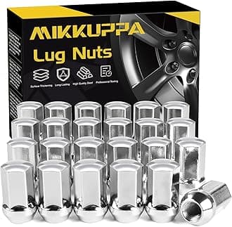 MIKKUPPA 24pcs M14x1.5 Lug Nuts - Replacement for 1999-2022 Silverado 1500, 2012-2022 Chevy Suburban, 2000-2022 GMC Yukon, 2012-2022 Ram 1500 2500, 7/8" Hex Chrome Closed End OEM Lug Nuts