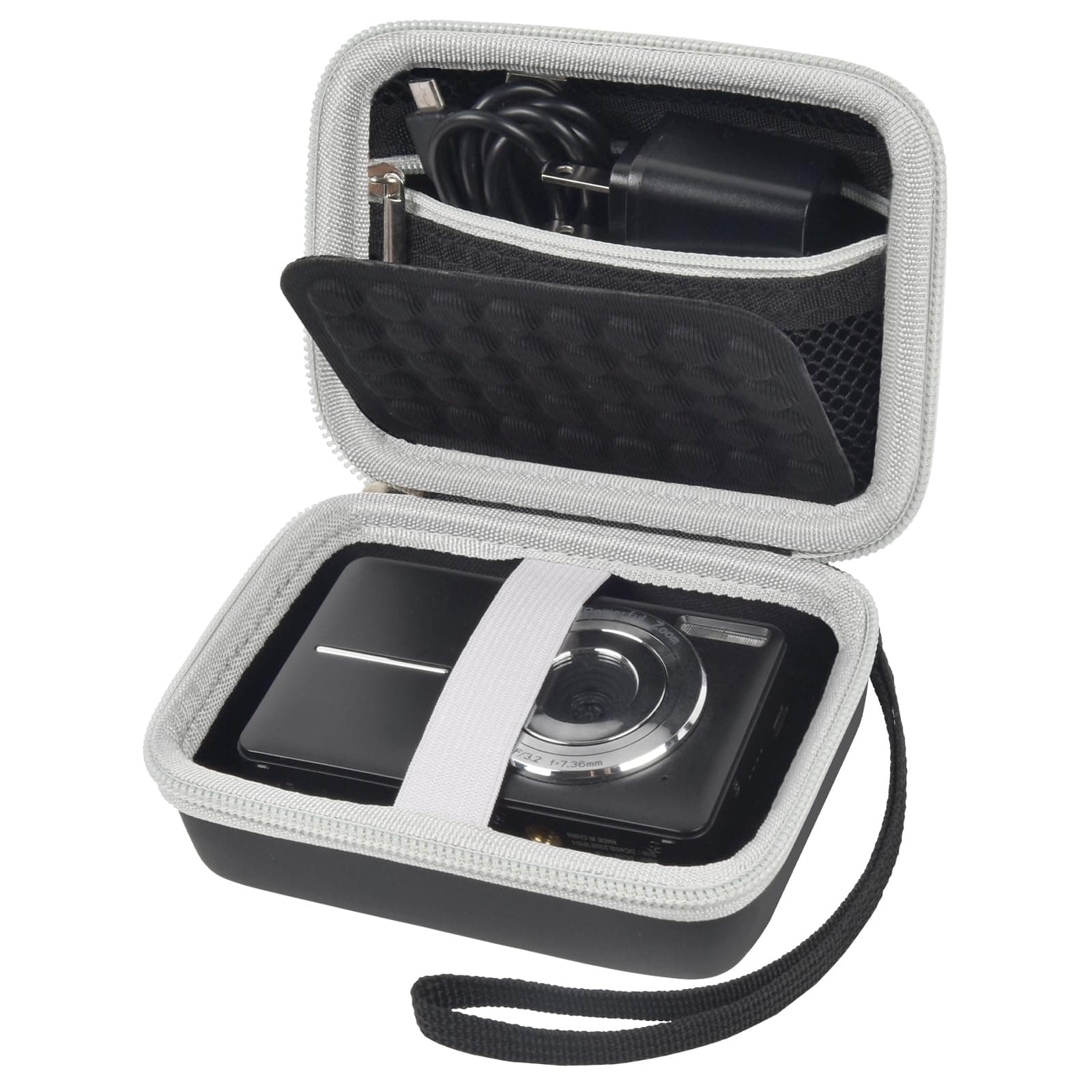 Boobowl Digital Camera Case Compatible with CAMKORY/for Lecnippy/for Lecran/for KODAK PIXPRO/for Qumcou/for WONNIE Point & Shoot Cameras, Small Compact Camera Pouch for SD Card Accessories (Black)