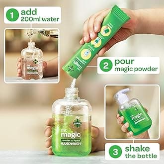 Godrej Protekt magic Powder-to-Liquid Handwash - Bottle + 3 Refills | 27g (makes 200ml per refill)