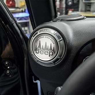 American Car Craft Stainless Steel Etched FIND Your OWN Road Jeep Air Conditioning Vent Trim Covers 4Pc | Jeep Wrangler JK 2007-2018 & JL 2018+, FIND Road