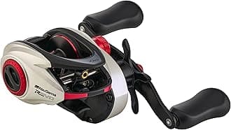 Abu Garcia Low Profile Baitcast Reel, Revo STX Low Profile Reels, Predator Fishing, Fresh water Angler, Perch, Pike, Zander, Black/Silver, Robust & Lightweight, 11+1 Bearing Count, Low Profile