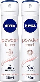 NIVEA Antiperspirant Spray for Women, 48h Protection, Powder Touch, 2x150ml