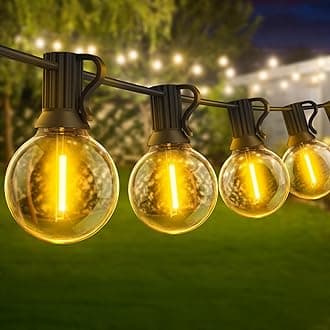 Garden String Light 15M Waterproof LED Festoon Lights Outdoor Indoor Globe String Lights for Garden, Yard, Wedding, Christmas, Backyard, Terrace, Party, Patio