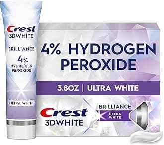 Crest 3D White Brilliance Pro Ultra White Teeth Whitening Toothpaste, 3.8 oz, Anticavity Fluoride Toothpaste, 4% Hydrogen Peroxide, Active Whitening Protection