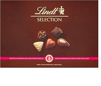 Lindt Selection Extra Fine Continental Chocolate Box Extra Large - 40 Assorted Milk, Dark and White Chocolates, 427g - Gift Present or Sharing Box - Birthday, Celebrations, Congratulations, Thank you