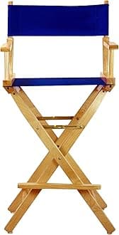 Casual Home 30" Director's Chair Natural Frame-with Roayl Blue Canvas, Bar Height