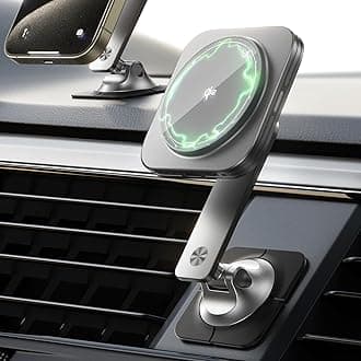 ESR for 15W MagSafe Car Mount Charger, Universal Dashboard/Tesla MagSafe Car Charger, Magnetic Wireless Car Charger, Adjustable Car Phone Holder for iPhone 17/16/15/14/13/12, S25, Pixel 109, Grey