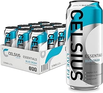 ESSENTIALS™ Sparkling Blue Crush, Sugar Free Performance Energy Drink, 16 Fl Oz (Pack of 12)