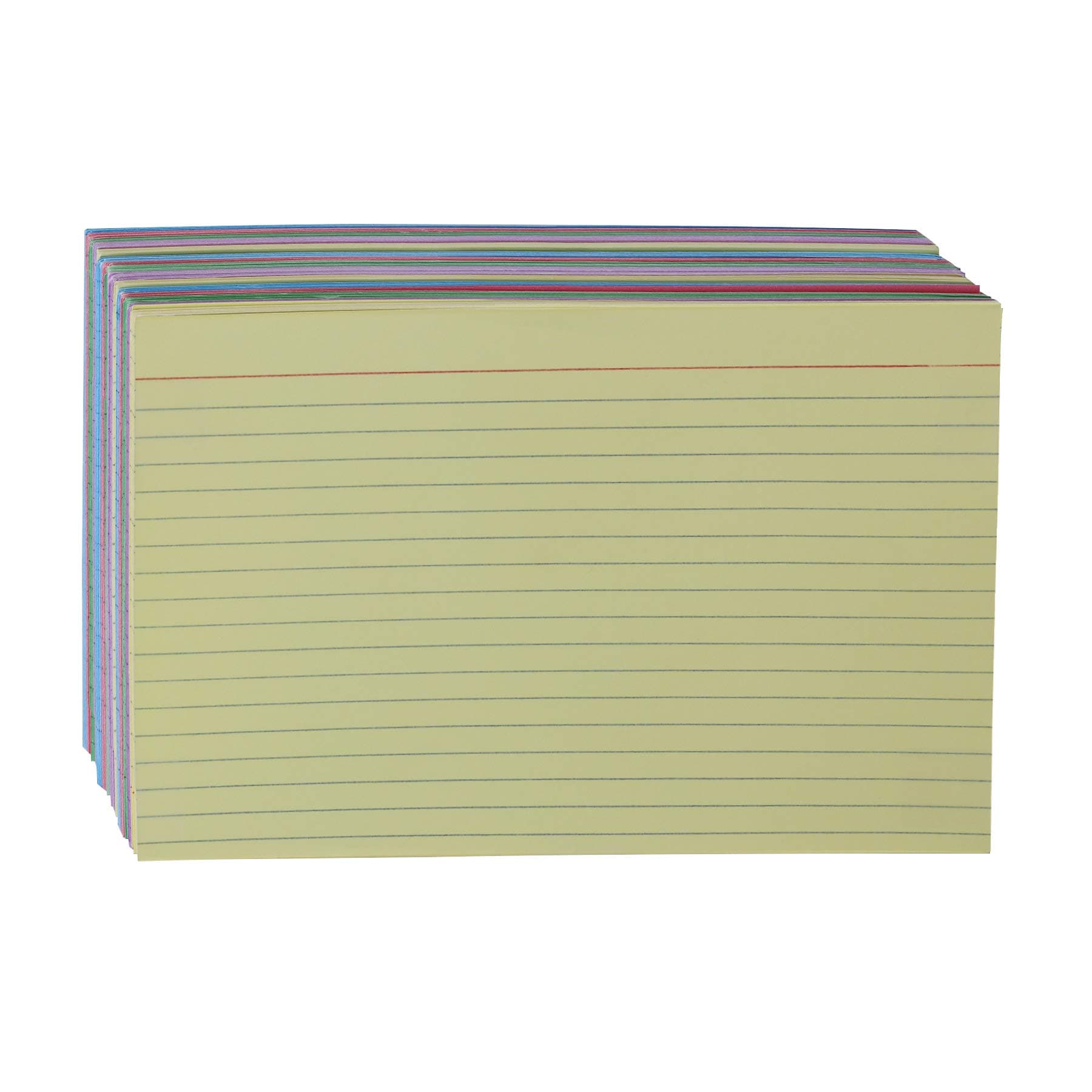 Amazon Basics Ruled Color Index Cards for Studying and Note-Taking, 5" x 8", 300 Count, Assorted Colors