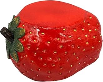 Galt International 10" Red Strawberry Fruit Stool Plant Stand for Home Decor Plant Stand Garden Indoor Outdoor Decorations
