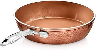Hammered Copper 12 Inch Nonstick Skillet, Aluminum, Induction Compatible, Easy Release, Even Heat Distribution