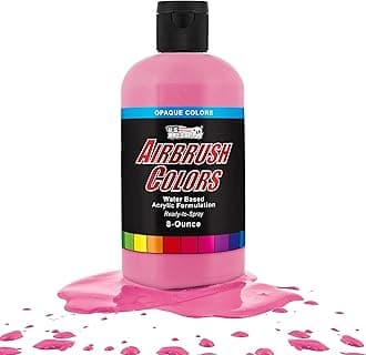 U.S. Art Supply Opaque Pure Pink Acrylic Special Effects Airbrush Paint - 8oz Ready to Spray Air Brush Paint for Nails, Models, Fabric - Water-Based Air Brush Painting