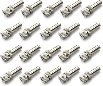 20pcs Brass Mister Nozzles, 6mm Misting Nozzles for Outdoor Cooling System, Landscaping, Air Humidification, Greenhouse Irrigation (without Filter, 0.008"/0.2mm Orifice)