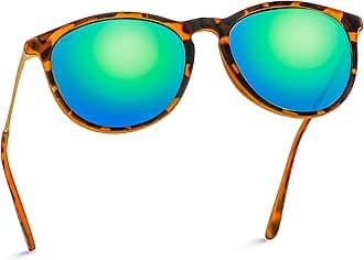 WearMe Pro - Round Retro Polarized Lens Classic Sunglasses for Women