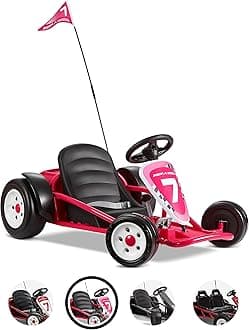 Radio Flyer Ultimate Go-Kart, 24 Volt Outdoor Ride On Toy, Pink Go Kart for Kids Ages 3-8, Large