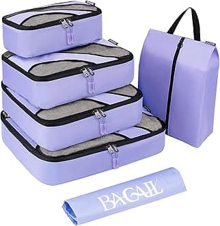 BAGAIL 6 Set Packing Cubes,Travel Luggage Packing Organizers