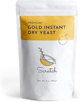 Gold Yeast - Instant Dry Yeast for a Rapid Rise - Add Straight to Dry Mix - Perfect for Making Bread, Bread Machines, Pizza Dough, Crusts & More - (Gold 8oz) (1 Packet)