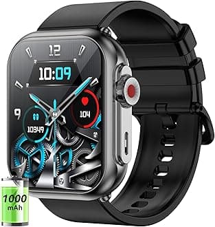 Smart Watch for Men Women with 100-Day Standby, Bluetooth Calls, 1.85" HD Fitness Tracker with 110+ Sport Modes, IP68 Waterproof, 24/7 Heart Rate/Sleep Monitor, Compatible with Android/iOS (Black)