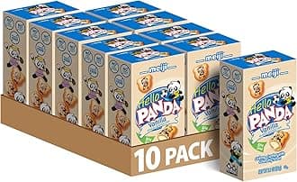 MEIJI Hello Panda Cookies, Vanilla Crème Filled - 2.1 oz, Pack of 10 - Bite Sized Cookies with Fun Panda Sports