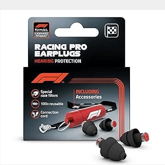 F1® Ear Plugs - Reusable Hearing Protection for Car Racing & Noisy Events - 22dB Reduction - CE Certified - Ultra Soft and Comfortable Filter