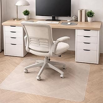 Marvelux Office Chair Mat for Hardwood Floors 30" x 48" Clear PVC Hard Floor Protector Mat for Under Desks, Rectangular Vinyl Floor Mat for Computer Desks and Gaming Chairs, Shipped Flat