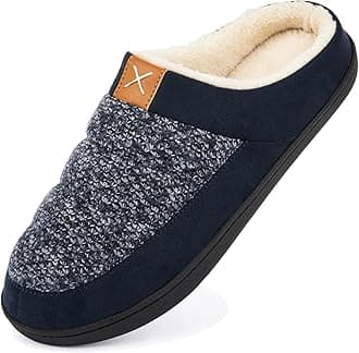 NewDenBer Men's Cozy Memory Foam Slippers Soft Slip on Indoor Outdoor Clog House Shoes