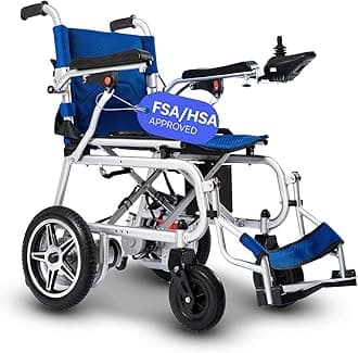 Culver Artemis Pro Lightweight Foldable Electric Wheelchairs for Seniors - 2x250W Motor Power Wheelchair - Long Range Travel/User Friendly Electric Wheelchairs for Seniors (Blue)