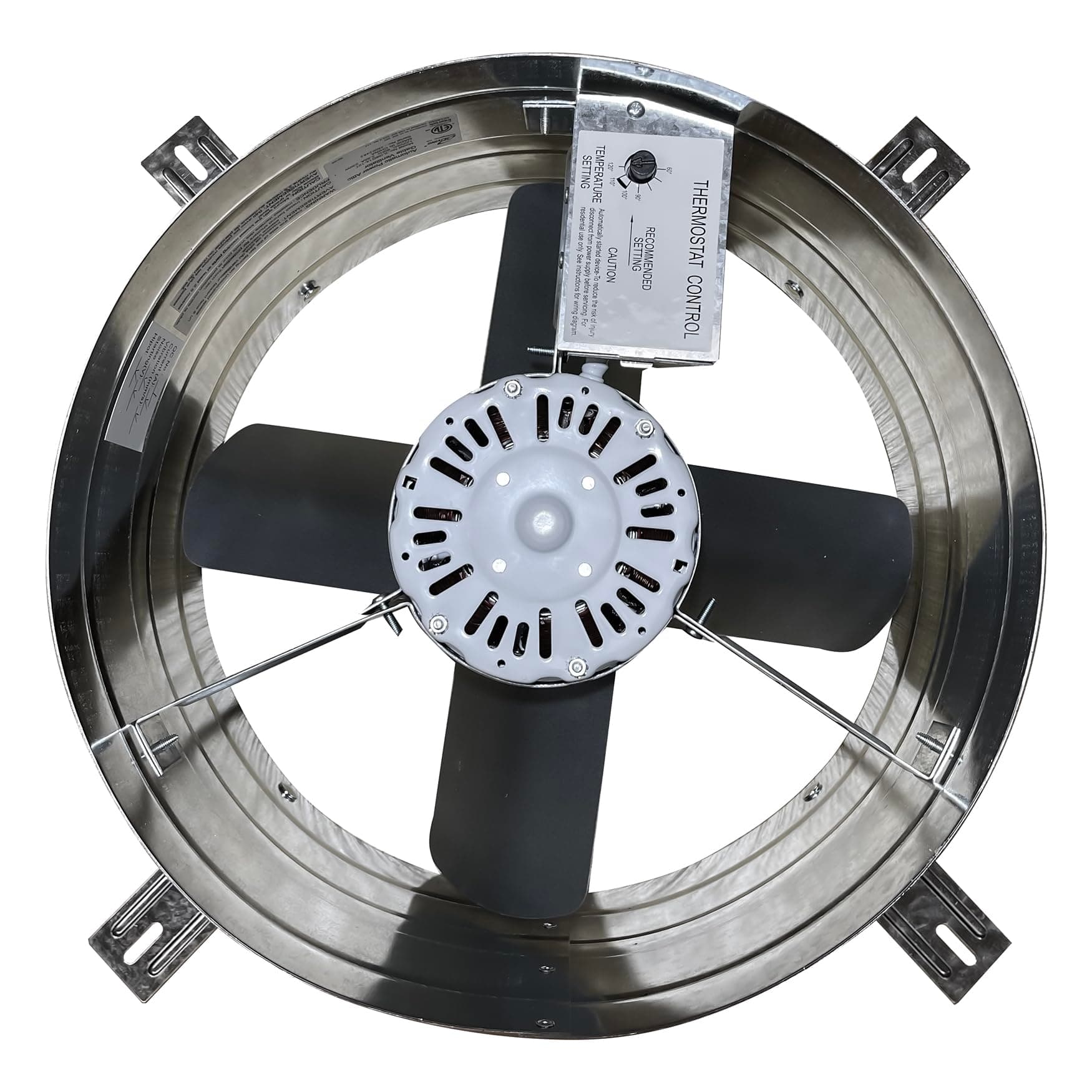 iLiving ILG8G14-12T Automatic Gable Mount Attic Ventilator Fan with Adjustable Thermostat, 2.85 Amp, 2339 CFM, Single-Speed | Automatic, 2339 CFM, 3.10 Amp, Single-Speed