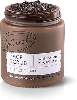 UpCircle Coffee Face Scrub - Citrus Blend For Normal + Dry Skin 3.5oz- Shea Butter, Coconut + Rosehip Oil - Natural, Vegan Face Exfoliator For Soft, Smooth Skin
