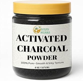 Herbs Botanica Activated Charcoal Powder, Food Grade Natural Detoxifier for Digestive Health, Teeth Whitening, Detoxification & Bug Bite Relief, 8 oz / 227 gm