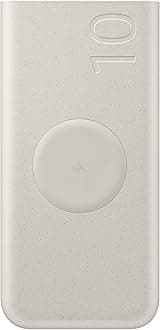 25W 10,000mAh Battery Pack Wireless Charger, Super Fast Charging w/ 2 Ports for Galaxy Phones, Buds and More, 3A USB-C Cable Included, 2024, US Version, EB-U2510XUEGUS. Beige