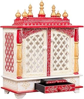 Kamdhenu art and craft Wooden Temple/Home Temple/Pooja Mandir/Pooja Mandap/Temple for Home (D918)