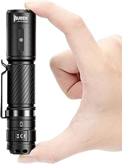 Torch Light Rechargeable WUBEN C3 Flashlights 1200 Lumen Led Rechargeable Torch Light 6 Modes Super Bright, IP68 Waterproof Torch, Best for Camping, Outdoor, Emergency, Everyday Carry, Gifts for Men