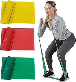 THERABAND Resistance Band Set, Professional Elastic Bands for Upper & Lower Body Exercise, Strength Training without Weights, Physical Therapy, Lower Pilates, Rehab, Beginner & Advanced Sets