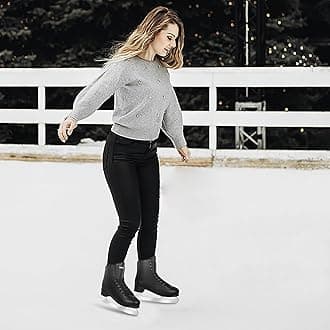 WELLWON Figure Ice Skates for Women Girls and Boys, Lace-Up Adult Figure Skate Ice Hockey Skates for Outdoor and Skating Rink, Figure Ice Skate Shoes Size 5 6 7 8 9 10 11 and Youth 2Y 3Y