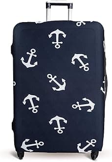 Luggage Cover Suitcase Protector Fits 19-33 Inch TSA Approved Travel Suitcase Cover Washable Dustproof Anti-Scratch (M (22-26 inch), Anchor)