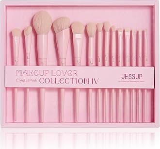 Jessup Makeup Brushes Set 14Pcs Make up Brushes Premium Vegan Foundation Concealer Blush Eyeshadow Eyeliner Powder Highlighter Blending Face Brush Set Gift Packaging T495-G