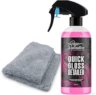 Quick Detailer Spray, Clay Lube and Wax For Car, Quick High Gloss Shine Finish, Great For Showroom Care and Cleaning - Pure Definition (500ml + Cloth)