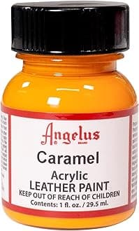Angelus Shoe Polish - Acrylic Leather Paint - 1 oz. Bottle - Caramel