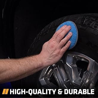 VIKING Microfiber Car and Tire Wax Applicator Pads and Cleaning Pads - Blue/Grey, 5 in. Diameter, 6 Pack