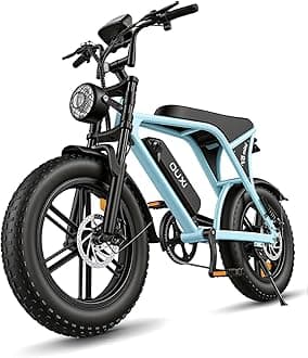 OUXI V8 Series Electric Bike for Adults, Ebike Peak 500W/1000W, 20/31 MPH, 10.4/15/30 AH Removable Battery, 16''/20" Fat Tire Electric Bike, 7-Speed Gear Electric Bicycles, Dual Disc Brakes