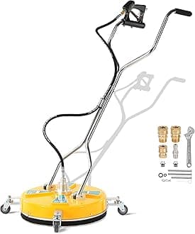 RIDGE WASHER 20'' Pressure Washer Surface Cleaner, Surface Cleaner Dual Handle, Power Washer Surface Cleaner with 4 Wheels for Cleaning Driveways, Sidewalks, Patios, Decks, 4500 PSI