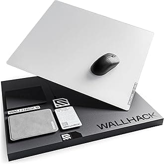Wallhack 4.0 Glass Gaming MousePad - Professional Esport Mouse Mat with Specialty Surface for Top Speed and Control, Large Tempered Glasspad with Full Silicone Base - (SkyPAD White,XL 16.92" x 19.29")