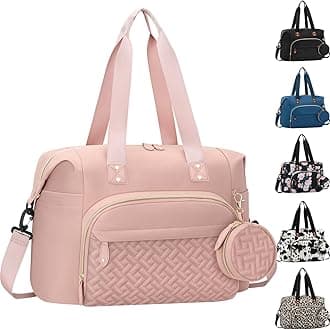 Diaper Bag Tote with Pacifier Case, Baby Bag for Women with Shoulder Straps, Travel Diaper Tote for for Mom and Dad Pink