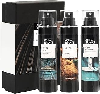 AQUA BLANCE Fragrance Mist, Body Spray for Men, Pack of 3, Each 3.4 Fl Oz