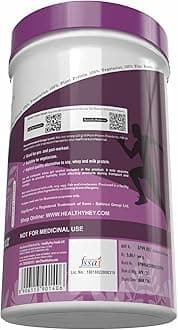 HealthyHey Nutrition Plant Protein Powder, Protein, Low Net Carbs, Non Dairy, Gluten Free, Lactose Free, No Sugar Added, Soy Free, Non-GMO -1Kg (Strawberry)