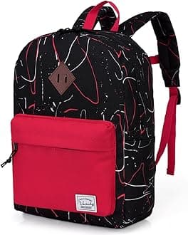 Preschool Toddler Backpack, Little Kid Small Backpacks for Kindergarten Children Boys and Girls with Chest Strap in Black Red